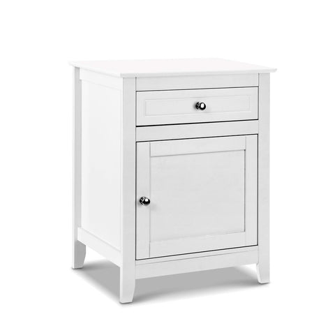 Image of Artiss Bedside Tables Big Storage Drawers Cabinet Nightstand Lamp Chest White