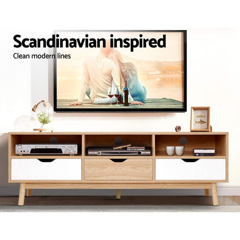 Image of Artiss TV Cabinet Entertainment Unit Stand Wooden Storage 140cm Scandinavian