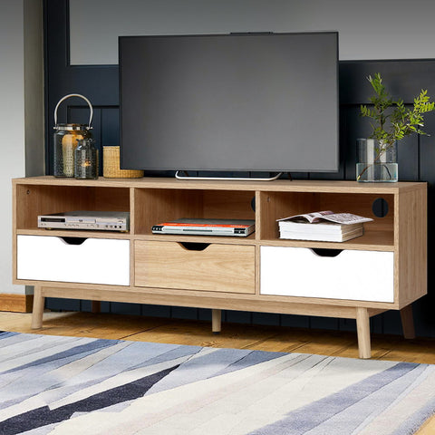 Image of Artiss TV Cabinet Entertainment Unit Stand Wooden Storage 140cm Scandinavian