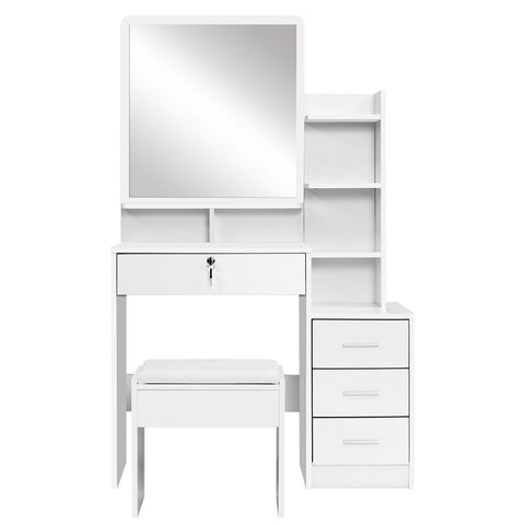 Image of Artiss Dressing Table Mirror Stool Jewellery Cabinet Makeup Organizer Drawer