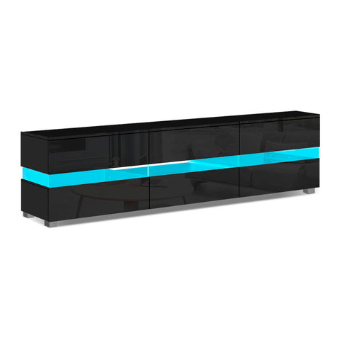 Image of Artiss TV Cabinet Entertainment Unit Stand RGB LED Gloss Furniture 177cm Black