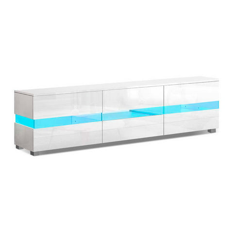 Image of Artiss TV Cabinet Entertainment Unit Stand RGB LED Gloss Furniture 177cm White