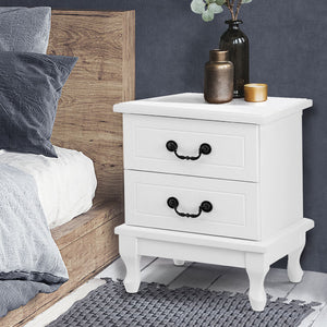 Artiss Bedside Table Storage Lamp Side Nightstand Unit Cabinet Bedroom White