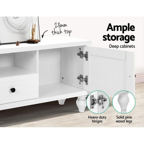 Image of Artiss 162cm TV Stand Entertainment Unit French Provincial Storage Cabinet Drawers White