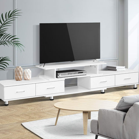 Image of Artiss TV Cabinet Entertainment Unit Stand Wooden 160CM To 220CM Storage White