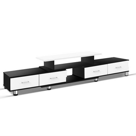 Image of Artiss Wooden TV Stand Entertainment Unit 160CM To 220CM Lowline Storage Drawers Black White