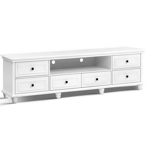 Image of Artiss TV Cabinet Entertainment Unit Stand 6 Storage Drawers Country Style 200cm