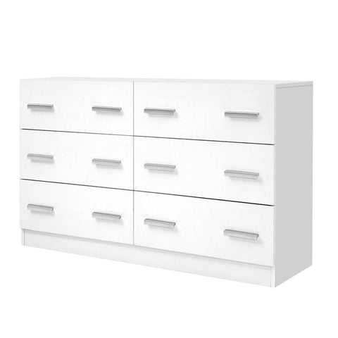 Image of Artiss 6 Chest of Drawers Cabinet Dresser Tallboy Lowboy Storage Bedroom White
