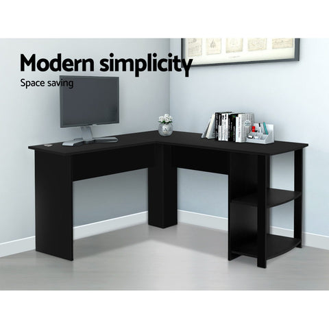 Image of Artiss Office Computer Desk Corner Student Study Table Workstation L-Shape Black