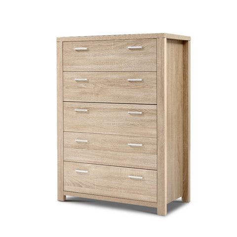Image of Artiss 5 Chest of Drawers Tallboy Dresser Table Bedroom Storage Cabinet