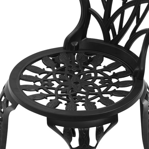 Image of Gardeon 3PC Outdoor Setting Cast Aluminium Bistro Table Chair Patio Black