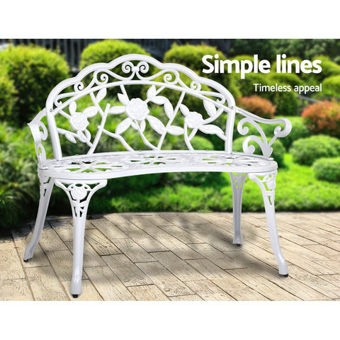 Image of Gardeon Victorian Garden Bench â€“ White