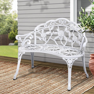 Gardeon Victorian Garden Bench â€“ White