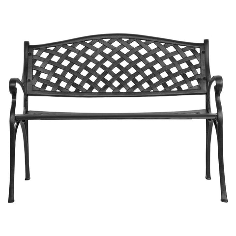 Image of Gardeon Garden Bench Outdoor Seat Chair Cast Aluminium Park Black