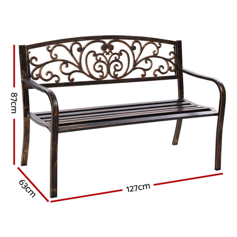 Image of Gardeon Cast Iron Garden Bench - Bronze