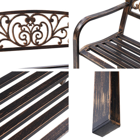 Image of Gardeon Cast Iron Garden Bench - Bronze