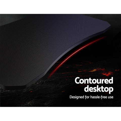 Image of Artiss Gaming Desk Home Office Carbon Fiber Computer Table Racer Desks Black
