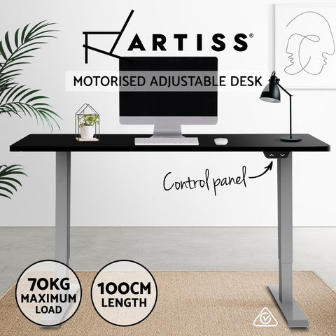 Image of Artiss Height Adjustable Standing Desk Motorised Electric Frame Riser Laptop Computer 100cm