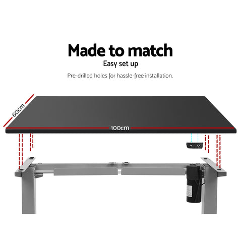 Image of Artiss Height Adjustable Standing Desk Motorised Electric Frame Riser Laptop Computer 100cm