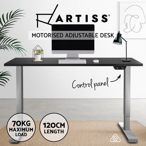 Image of Artiss Height Adjustable Standing Desk Motorised Electric Frame Riser Laptop Computer 120cm