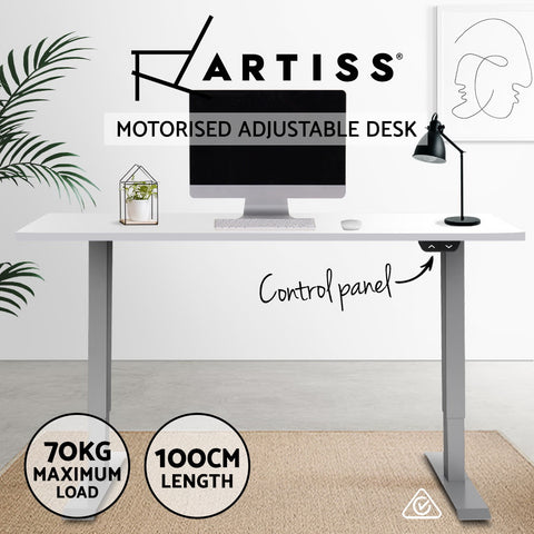 Image of Artiss Standing Desk Motorised Height Adjustable Sit Stand Computer Table Office 100cm