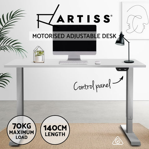 Image of Artiss Standing Desk Height Adjustable Motorised Electric Sit Stand Computer Table 140cm