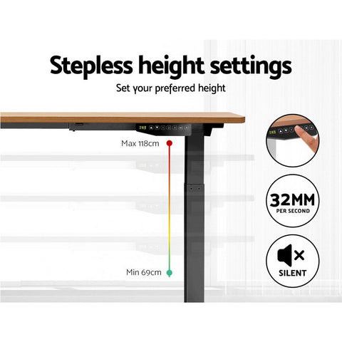 Image of Artiss Standing Desk Sit Stand Motorised Electric Computer Laptop Table 120cm Dual Motor