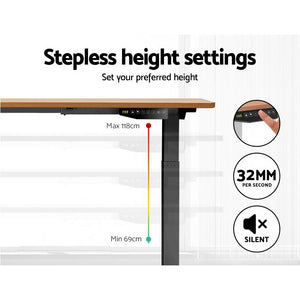 Artiss Standing Desk Sit Stand Motorised Electric Computer Laptop Table 120cm Dual Motor