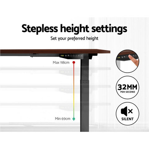 Image of Artiss Standing Desk Sit Stand Motorised Electric Frame Computer Laptop Table 120cm Dual Motor
