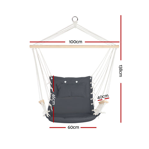 Image of Gardeon Hammock Hanging Swing Chair - Grey