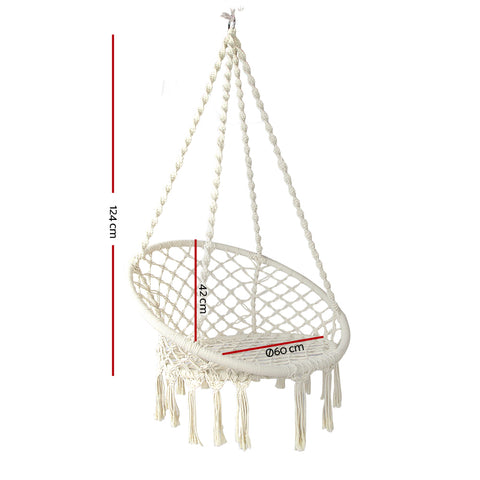 Image of Gardeon Hammock Chair Swing Bed Relax Rope Portable Outdoor Hanging Indoor 124CM