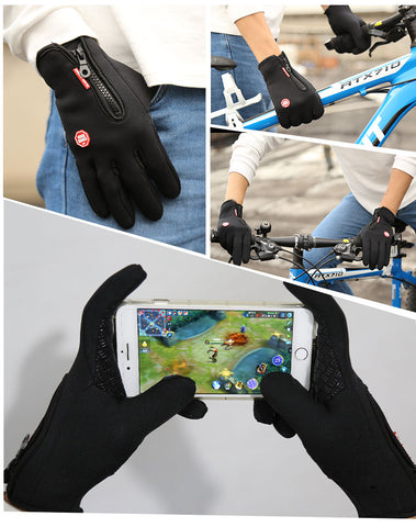 Image of Outdoor Windproof Work Cycling Hunting Climbing Sport Smartphone Touchscreen Gloves for Gardening, Builders, Mechanic (Black)