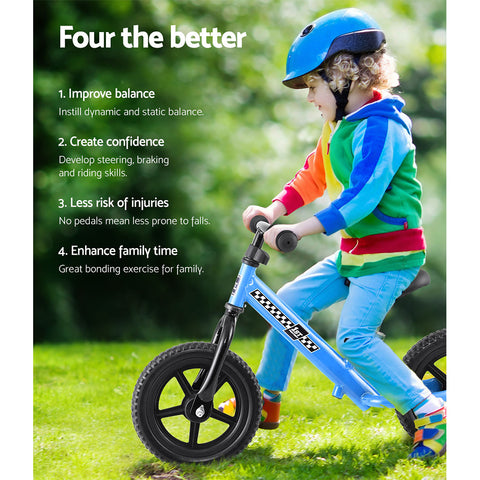 Image of Rigo Kids Balance Bike Ride On Toys Push Bicycle Wheels Toddler Baby 12" Bikes Blue