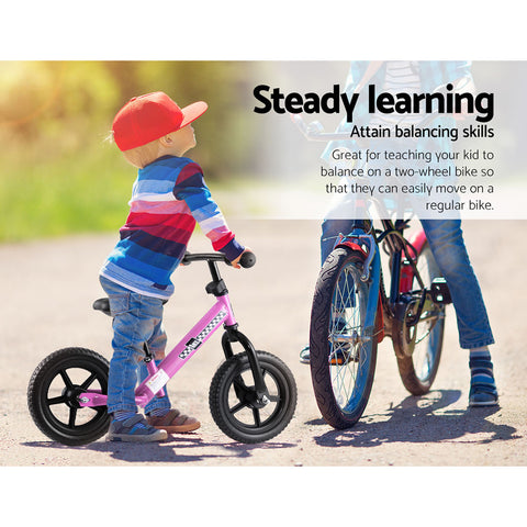 Image of Rigo Kids Balance Bike Ride On Toys Push Bicycle Wheels Toddler Baby 12" Bikes Pink