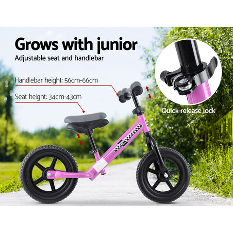Image of Rigo Kids Balance Bike Ride On Toys Push Bicycle Wheels Toddler Baby 12" Bikes Pink