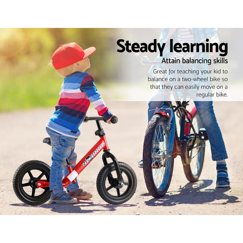 Image of Rigo Kids Balance Bike Ride On Toys Push Bicycle Wheels Toddler Baby 12" Bikes Red