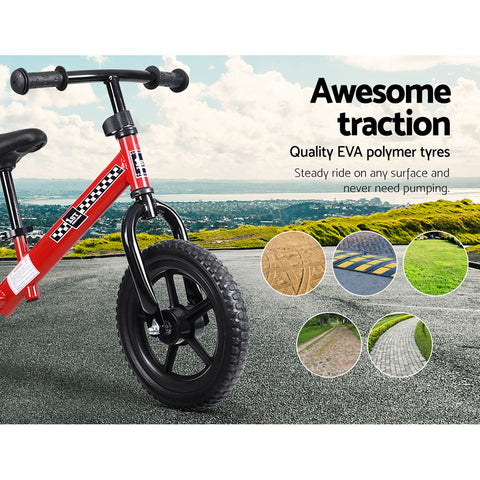 Image of Rigo Kids Balance Bike Ride On Toys Push Bicycle Wheels Toddler Baby 12" Bikes Red
