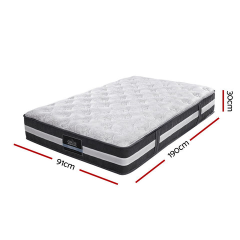 Image of Giselle Bedding Lotus Tight Top Pocket Spring Mattress 30cm Thick Single