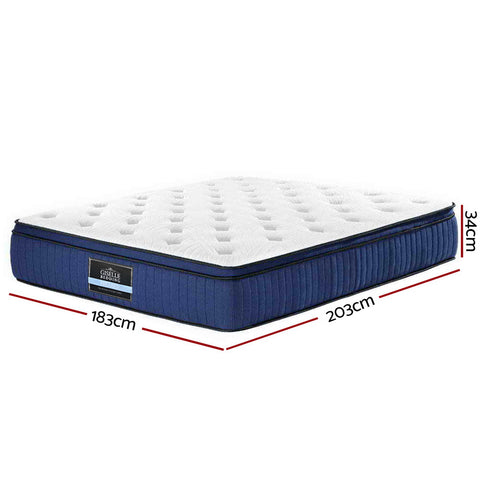 Image of Giselle Bedding Franky Euro Top Cool Gel Pocket Spring Mattress 34cm Thick King