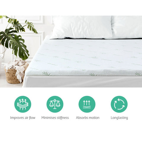 Image of Giselle Bedding 11-zone Memory Foam Mattress Topper 8cm - Double