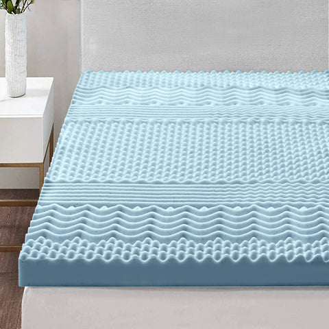 Image of Giselle Bedding Cool Gel 7-zone Memory Foam Mattress Topper w/Bamboo Cover 8cm - Double