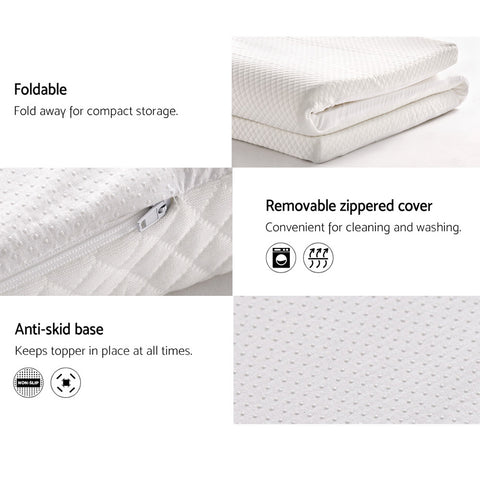 Image of Giselle Bedding Memory Foam Mattress Topper w/Cover 8cm - Double