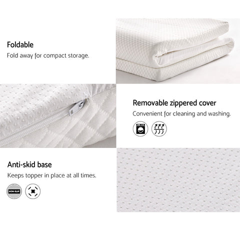 Image of Giselle Bedding Memory Foam Mattress Topper w/Cover 8cm - Single