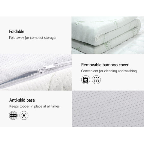 Image of Giselle Bedding Cool Gel Memory Foam Mattress Topper w/Bamboo Cover 5cm - Single