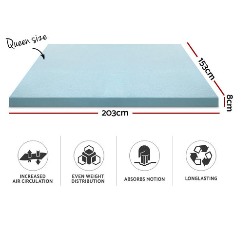 Image of Giselle Bedding Cool Gel Memory Foam Mattress Topper w/Bamboo Cover 8cm - Queen