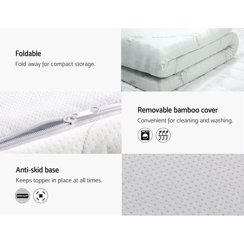 Image of Giselle Bedding Cool Gel Memory Foam Mattress Topper w/Bamboo Cover 8cm - Single