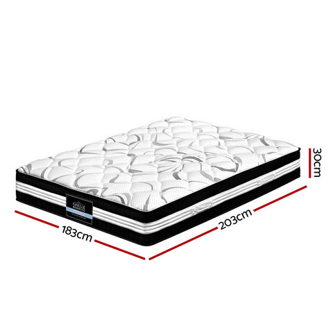 Image of Giselle Bedding Mykonos Euro Top Pocket Spring Mattress 30cm Thick King