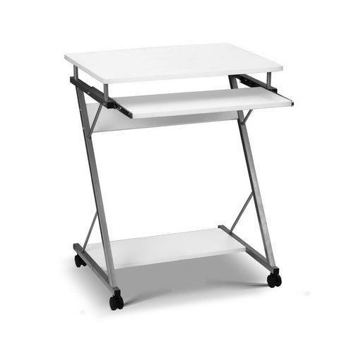 Image of Artiss Metal Pull Out Table Desk - White