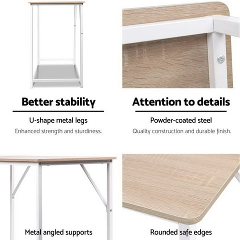 Image of Artiss Minimalist Metal Desk - White