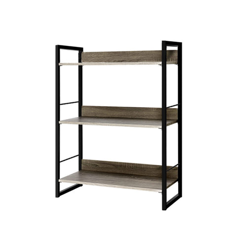 Image of Artiss Bookshelf Display Shelves Metal Bookcase Wooden Book Shelf Wall Storage